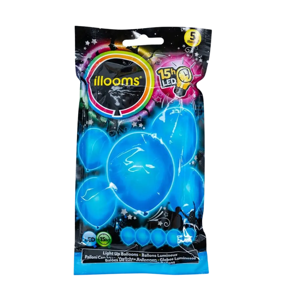 Illooms® LED-ballonnen van latex - Blauw